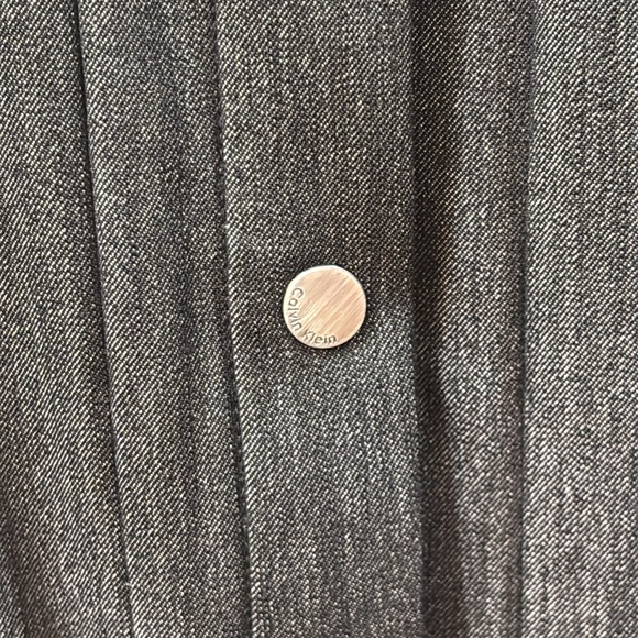 Calvin Klein Black Midi Dress Snap Buttons with Belt DENIM - Picture 5 of 10